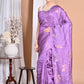 Morchari Pure Tussar Silk Handloom Saree-Purple | Swadesiicart