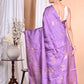 Morchari Pure Tussar Silk Handloom Saree-Purple | Swadesiicart
