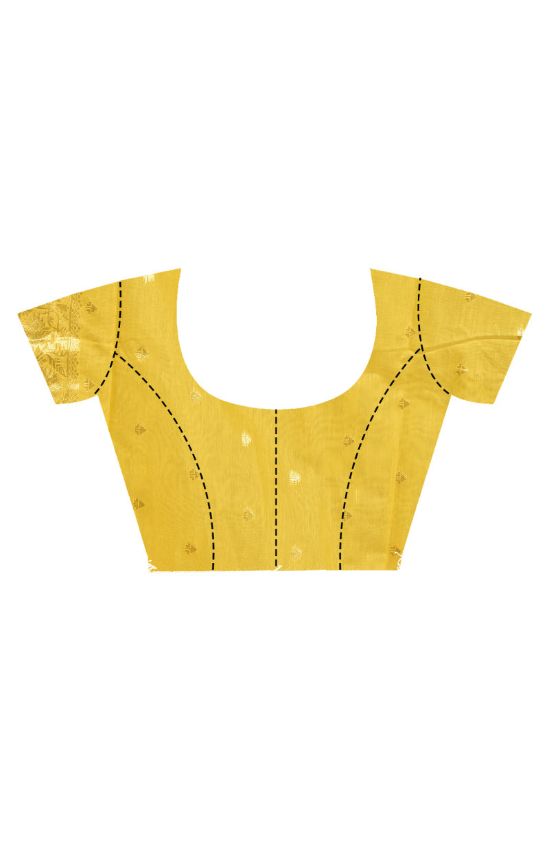 Morchari Banarasi Silk Chanderi Saree-Yellow | Swadesiicart