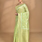 Morchari Banarasi Silk Chanderi Saree-Green | Swadesiicart