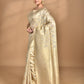 Morchari Banarasi Silk Chanderi Saree-Cream | Swadesiicart
