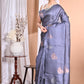 Morchari Pure Tussar Silk Handloom Saree-Grey | Swadesiicart