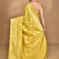 Morchari Banarasi Silk Chanderi Saree-Yellow | Swadesiicart