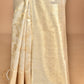 Morchari Banarasi Silk Chanderi Saree-Cream | Swadesiicart