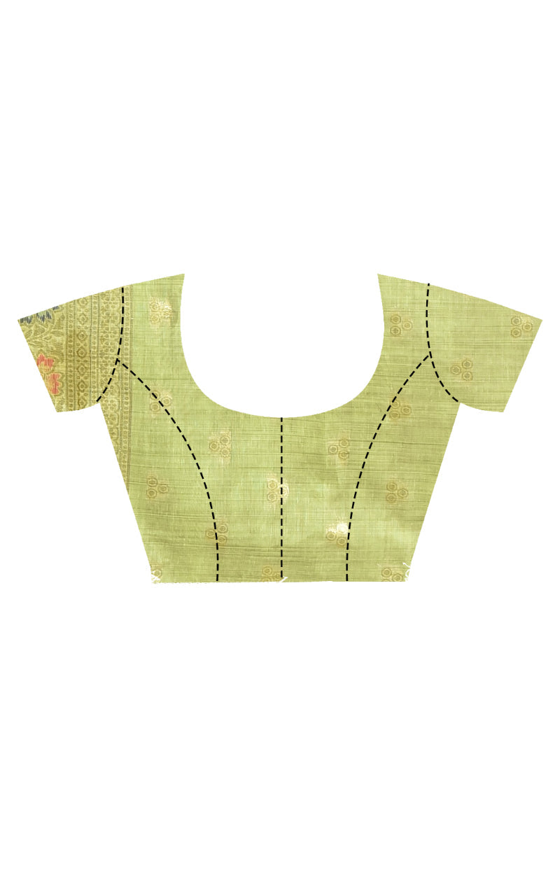 Morchari Banarasi Silk Chanderi Saree-Green | Swadesiicart