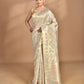 Morchari Banarasi Silk Chanderi Saree-Cream | Swadesiicart