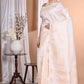 Morchari Pure Tussar Silk Handloom Saree-Cream | Swadesiicart