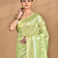 Morchari Banarasi Silk Chanderi Saree-Green | Swadesiicart
