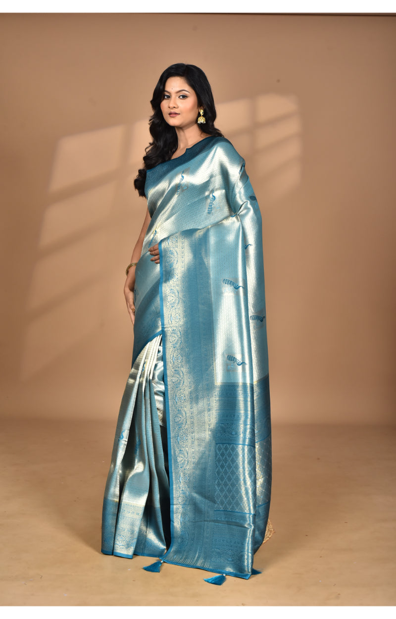 Morchari Women Desgin Banarasi Silk Saree-Green | Swadesiicart