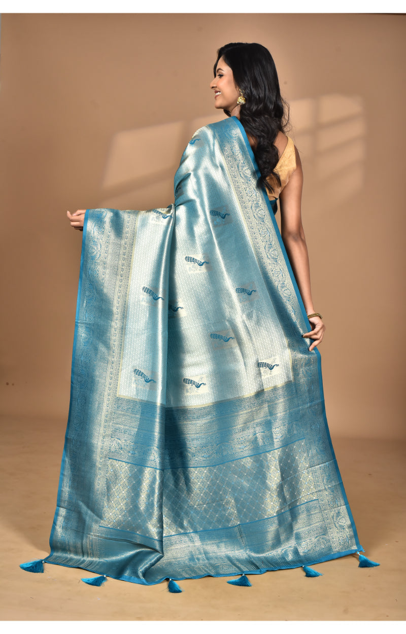 Morchari Women Desgin Banarasi Silk Saree-Green | Swadesiicart