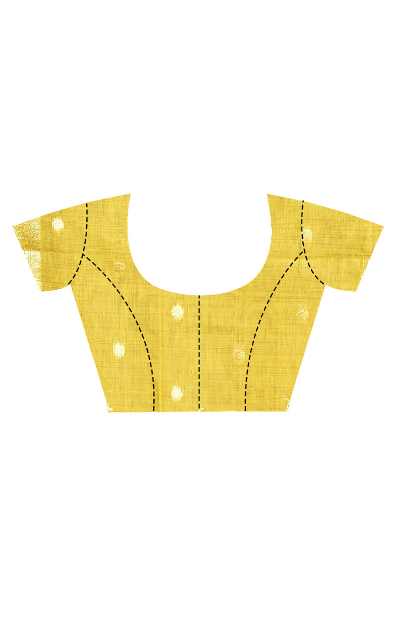 Morchari Banarasi Silk Chanderi Saree-Yellow | Swadesiicart