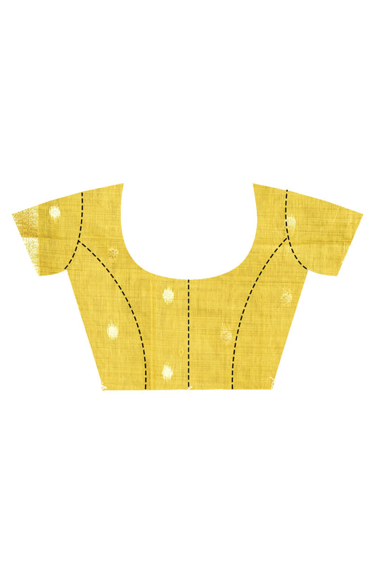 Morchari Banarasi Silk Chanderi Saree-Yellow | Swadesiicart