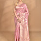 Morchari Banarasi Silk Chanderi Saree-Pink | Swadesiicart