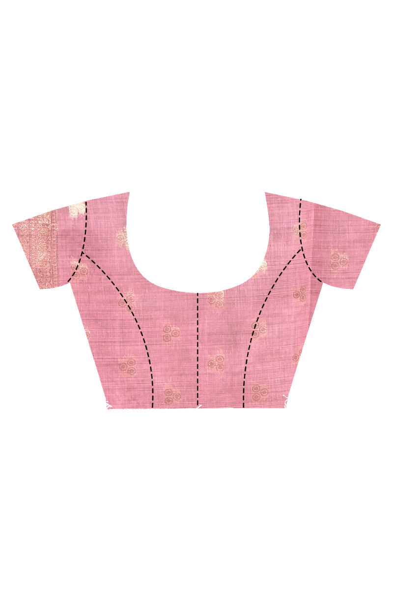 Morchari Banarasi Silk Chanderi Saree-Pink | Swadesiicart