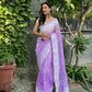 Vamsee Palak Saavi Lavender Organza Saree - Swadesiicart