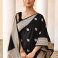 Joban Fashion Black Pure Katan Pure Handloom Banarasi Silk Saree | Swadesiicart