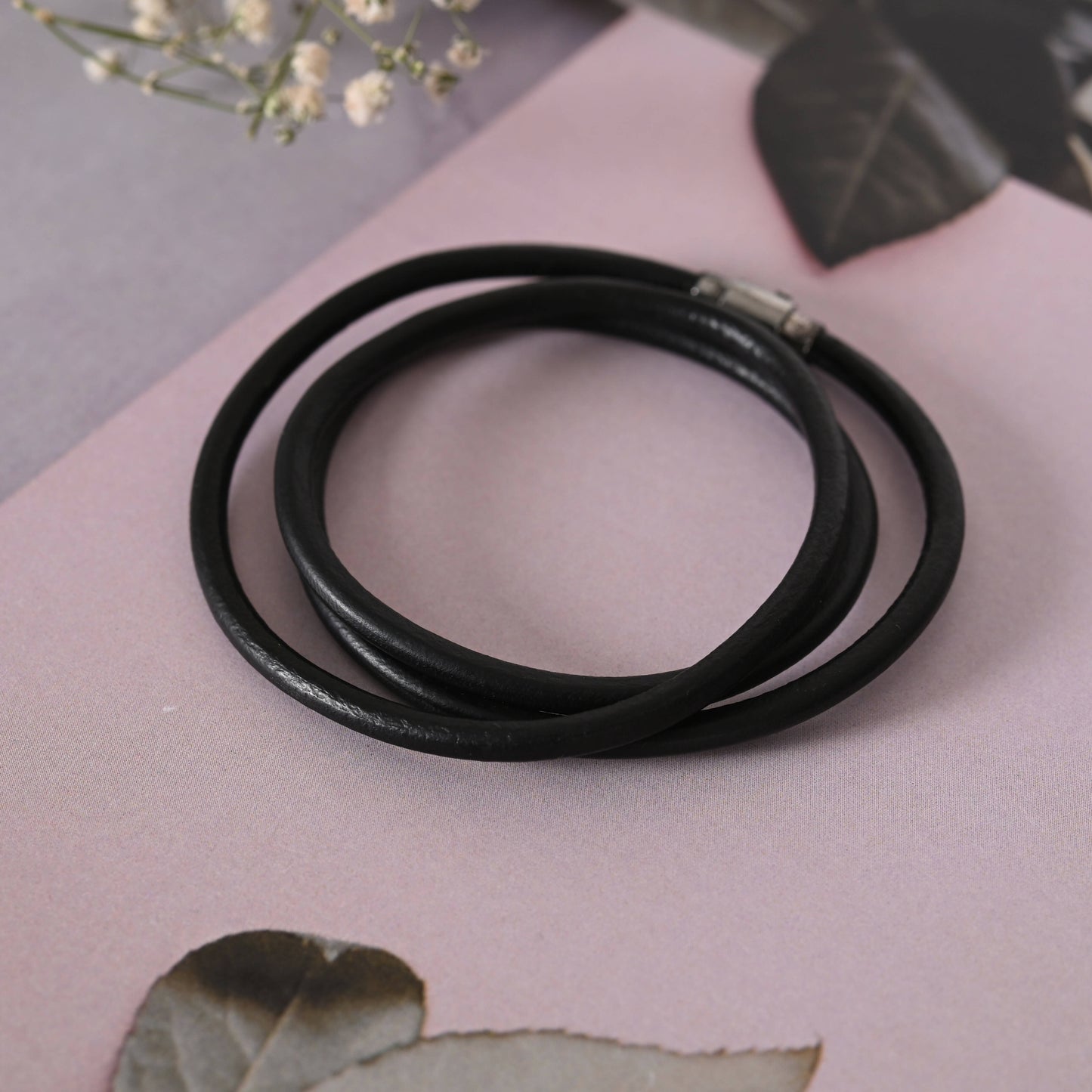 NVR Men Black Wraparound Bracelet - Swadesiicart