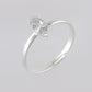 VOJ white CZ-detail Stainless Steel Cubic Zirconia Silver Plated adjustable finger Ring | Swadesiicart