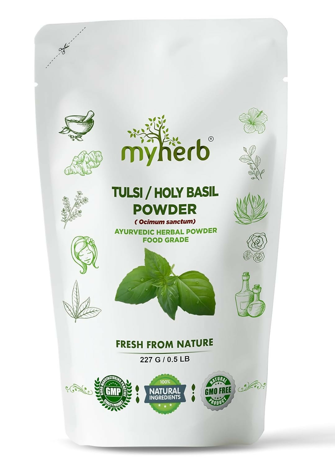 Myherb Natural Organic Tulsi Powder - Swadesiicart