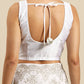 Ahalyaa Women's Traditional Semi Stitch Saree - White | Swadesiicart
