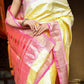 Very Much Indian Handloom Pure Silk Paithani Pastel Light Yellow | Swadesiicart