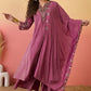 Vegaa Fashion Onion Pink Roman Silk Embroidered Palazzo Suit - Swadesiicart