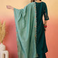 Vegaa Fashion Aqua Green Roman Silk Embroidered Palazzo Suit - Swadesiicart