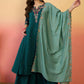 Vegaa Fashion Aqua Green Roman Silk Embroidered Palazzo Suit - Swadesiicart