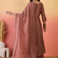 Vegaa Fashion Brown Roman Silk Embroidered Palazzo Suit - Swadesiicart