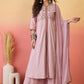 Vegaa Fashion Light Pink Roman Silk Embroidered Palazzo Suit - Swadesiicart