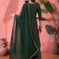 Vegaa Fashion Green Roman Silk Embroidered Palazzo Suit - Swadesiicart