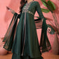 Vegaa Fashion Green Roman Silk Embroidered Palazzo Suit - Swadesiicart