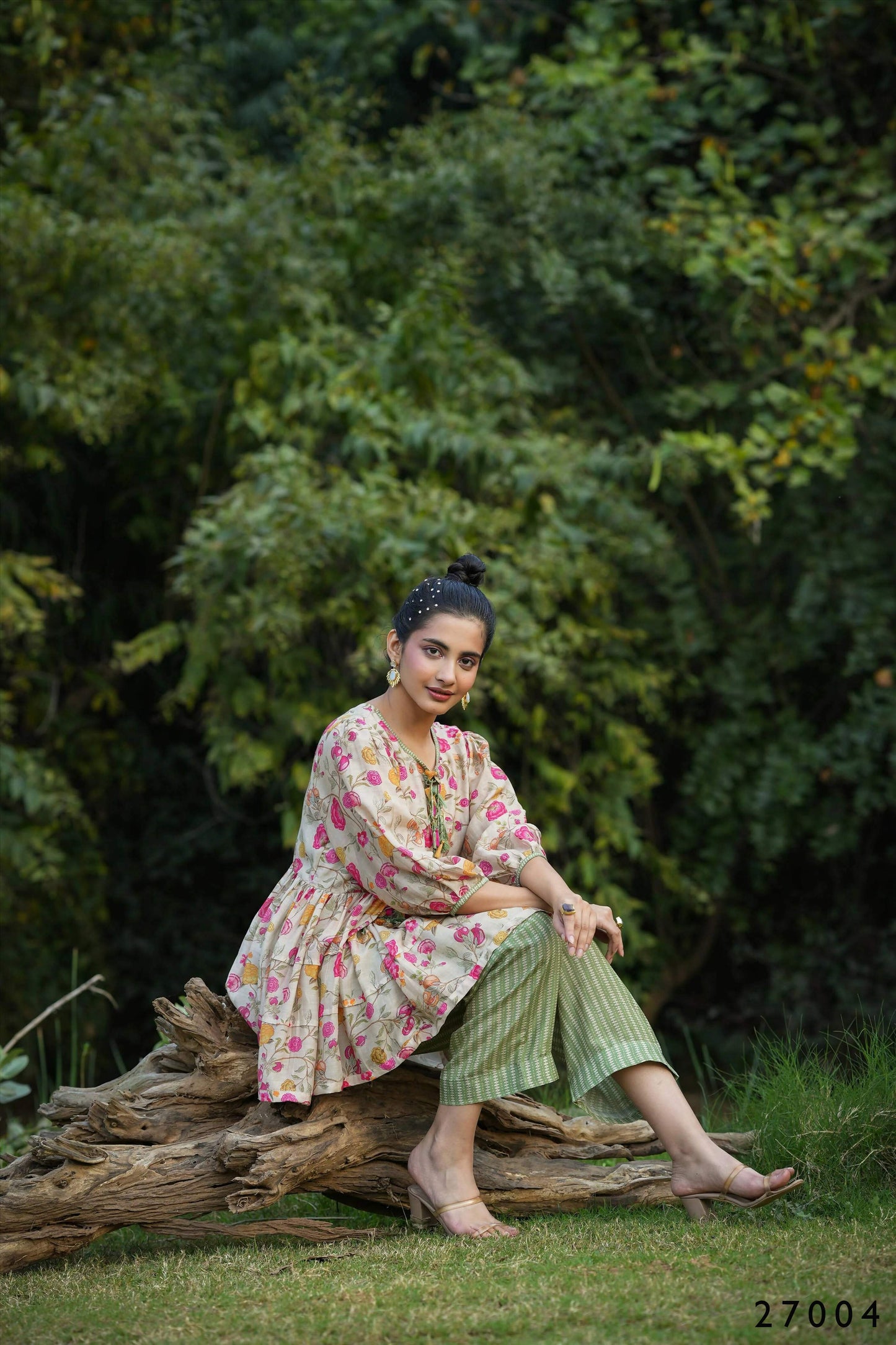 Women's Casual Fashionable Multi Mull Cotton co-ord set - Anya - Swadesiicart