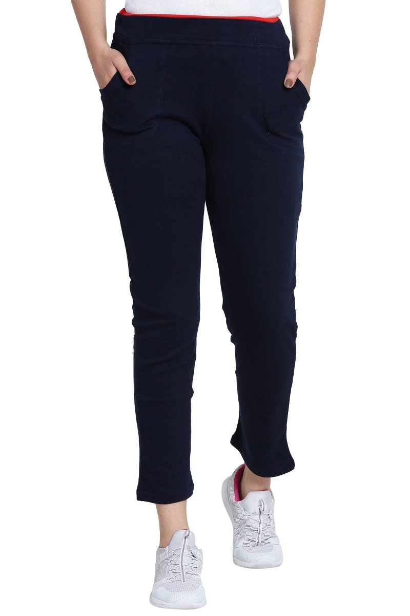 Asmaani Navy Blue color Hosiery Lower with Two Side Pockets. | Swadesiicart