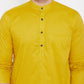 Even Apparels Pure Cotton Yellow Men's Kurta With Band Collar | Swadesiicart
