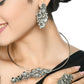 Mominos Fashion Johar Kamal Oxidised Silver-Plated Hasli Design Necklace Choker Set For Women | Swadesiicart