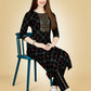 Jyoti Fashion Women's Black Viscose Rayon Embroidered Kurta Pant Set | Swadesiicart