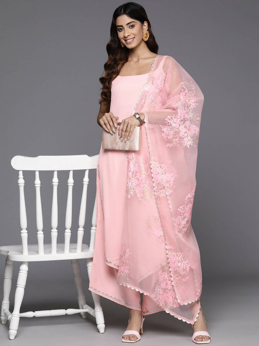 Ahalyaa Women's Traditional wear Kurta Set - Pink | Swadesiicart