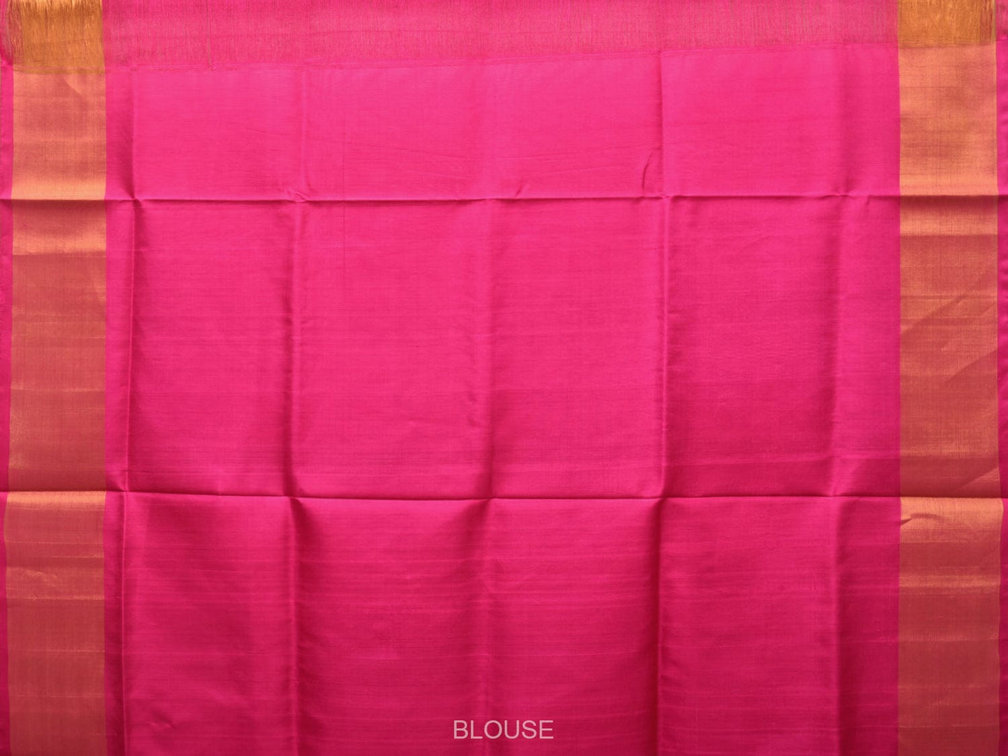 Peach and Pink Uppada Silk Handloom Plain Saree with Contrast Pallu Design - Global Threads | Swadesiicart