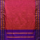Peach and Purple Narayanpet Silk Saree with Checks Design No Blouse - Global Threads | Swadesiicart