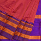 Peach and Purple Narayanpet Silk Saree with Checks Design No Blouse - Global Threads | Swadesiicart