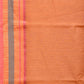 Peach Bamboo Cotton Plain Saree with Border Design No Blouse - Global Threads | Swadesiicart