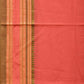 Peach Bamboo Cotton Plain Saree with Strips Pallu Design No Blouse - Global Threads | Swadesiicart