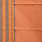 Peach Bamboo Cotton Saree with Checks Design No Blouse - Global Threads | Swadesiicart