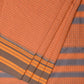 Peach Bamboo Cotton Saree with Checks Design No Blouse - Global Threads | Swadesiicart