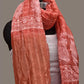 Peach Bandhani Silk Handloom Dupatta with Mango and Border Design - Global Threads | Swadesiicart
