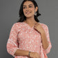 Yufta Peach Cotton Silk Embroidered Anarkali Kurta Dupatta Set - Swadesiicart