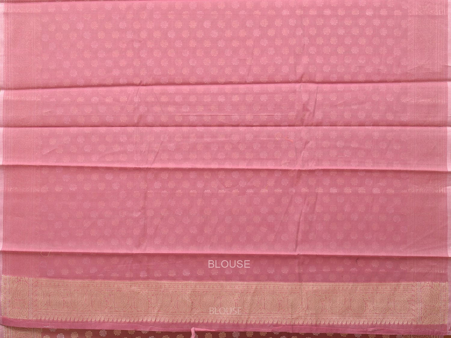 Peach Cut Work Cotton Silk Saree with All Over Banaras Design - Global Threads | Swadesiicart