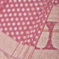 Peach Cut Work Cotton Silk Saree with All Over Banaras Design - Global Threads | Swadesiicart