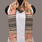 Peach Kalamkari Hand Painted Cotton Bhujodi Handloom Dupatta with Floral Design - Global Threads | Swadesiicart